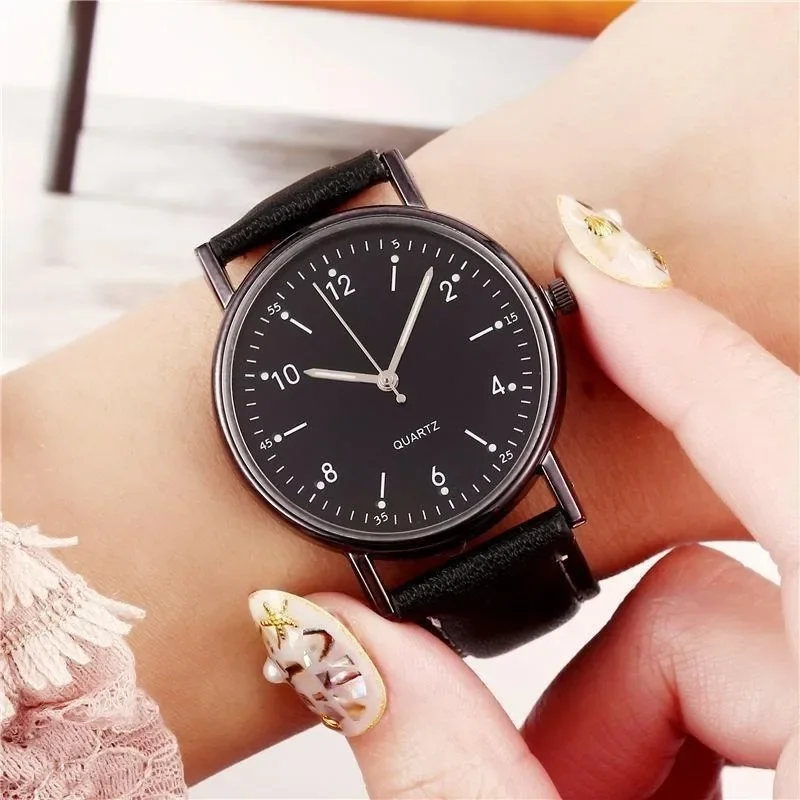 Nuevos relojes de moda para Mujer, Reloj luminoso con correa de cuero para Mujer, relojes de cuarzo digitales simples, Reloj para Mujer