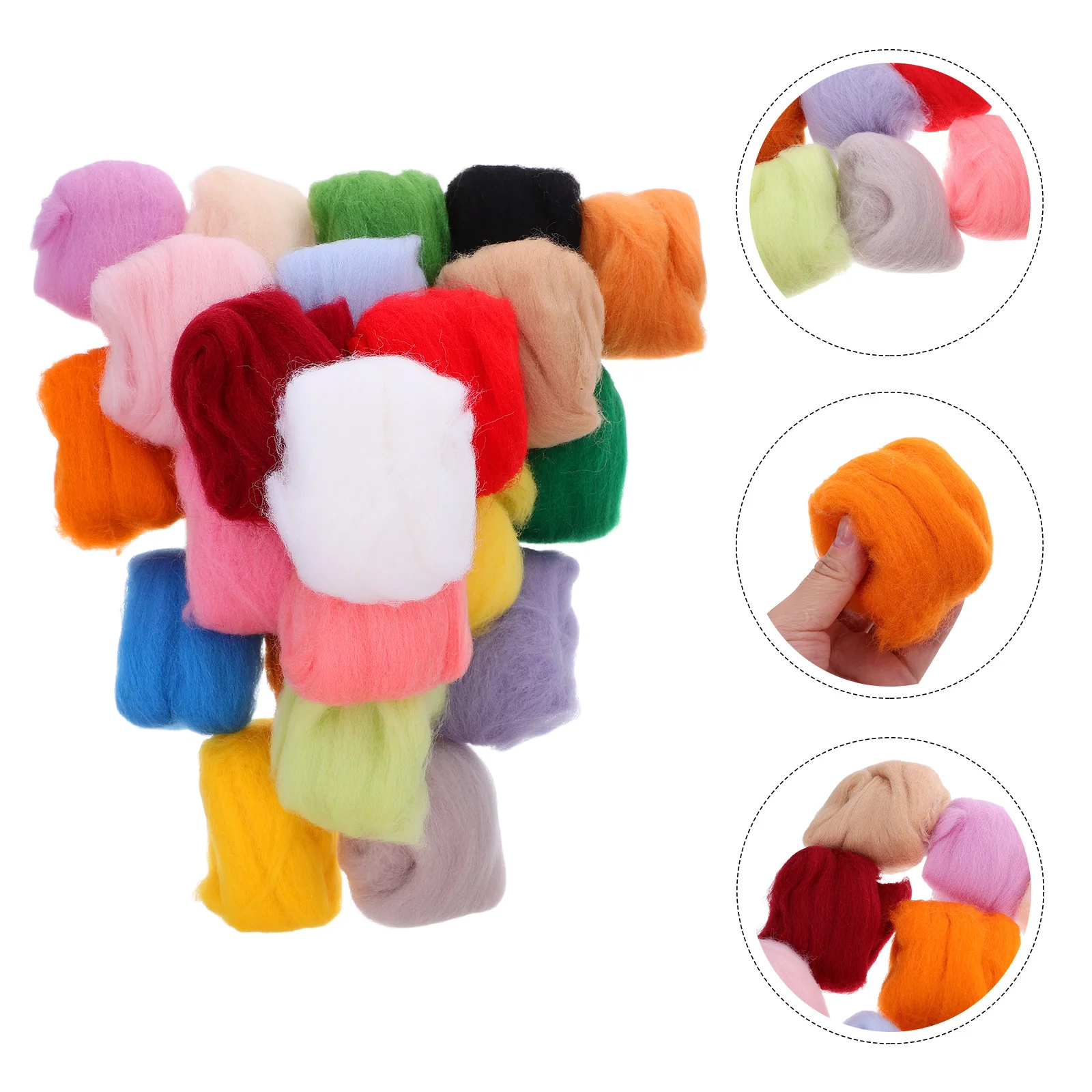 

24Pcs Wool Felting Kit - Colored Roving Yarn for Needle Felting Beginners - Craft Material for Soft DIY Felt Projects and Woolen