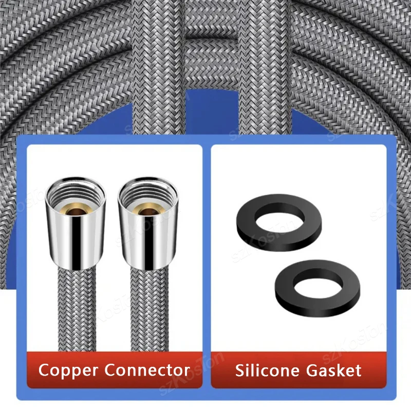 Badezimmer Nylon Hochdruck Flexibel Glatt 1,5/2,0 Meter Duschschlauch Flexible Handheld Anti Wicklung GI/2 Universal Rohr Rohr