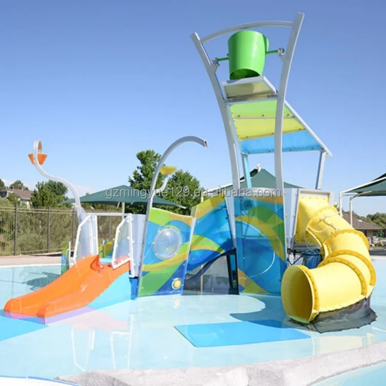Outdoor Water Play Equipment Children Entertainment Games Water Spray House Aquatic Slide for Pool