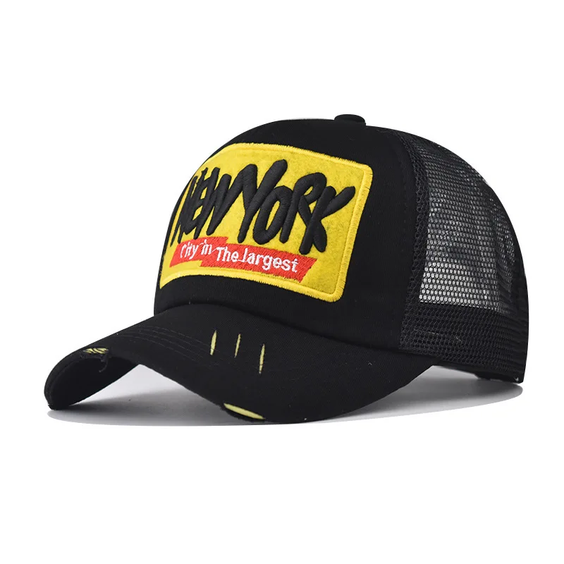 

Classic Trucker Cap New D Embroidery Premium NEW YORK Embroidered Baseball Outdoor Summer Breathable Mesh Mesh-Back Cap