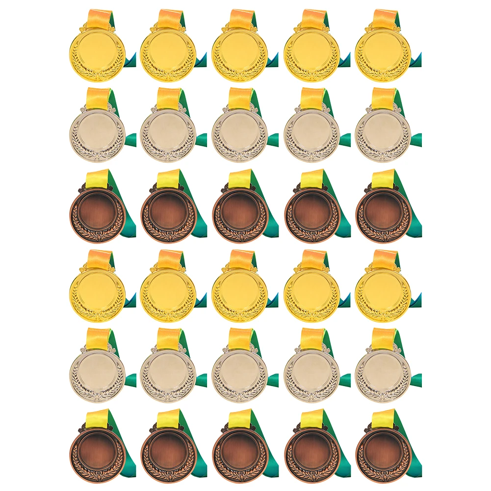 

30 шт., 2-дюймовая золотая, серебряная бронзовая медаль, медаль победителя, золотистая, серебряная бронзовая призы для соревнований, вечеринок, орфографических пчел