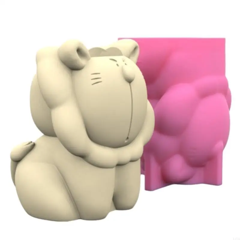 

X4YA мини-форма для цветочных горшков ручной работы, форма для суккулентов, форма для горшков с милыми львами, держатель для для