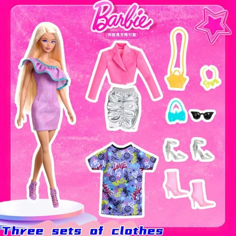 Oryginalna lalka Barbie z modnym urokiem Dostępna od ręki Zabawka dla dzieci Dekoracja na biurko Prezent urodzinowy Wraz z błyszczącym pasującym pudełkiem upominkowym
