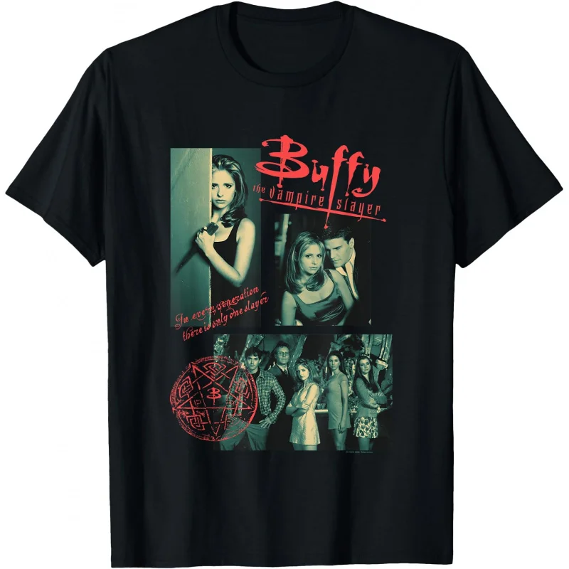 

0423 Buffy The Vampire Slayer Gift t shirt 100% cotton printed Tee Crew Neck Short Sleeve Graphic clothes All size tops S-6XL