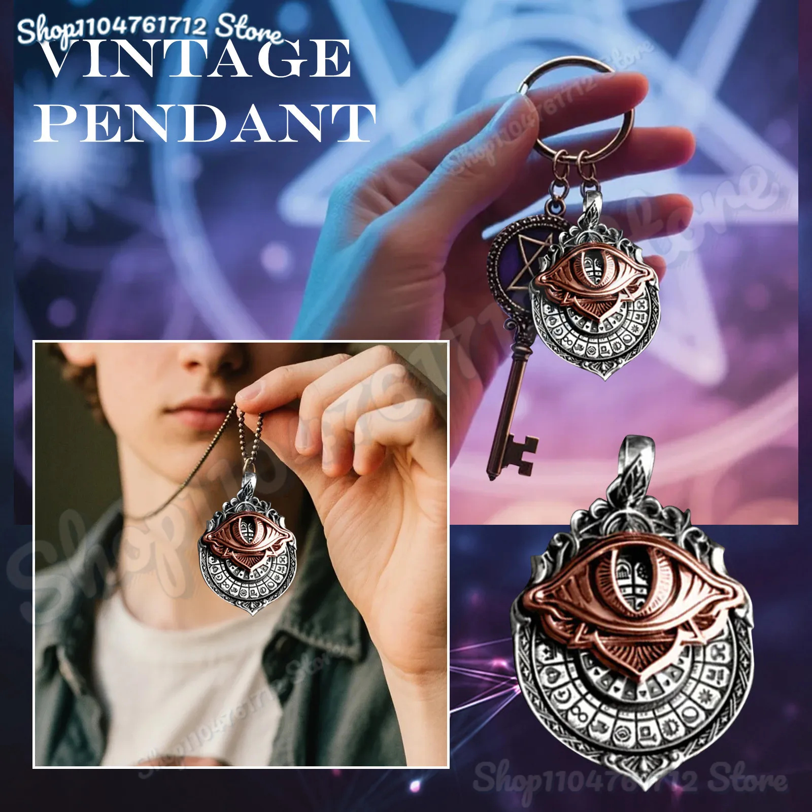 

Handmade Tarot Vision Pendant All-Seeing Eye Necklace,Card Pendant,Mystic Divination Jewelry,Spiritual Guidance Necklace Pendant