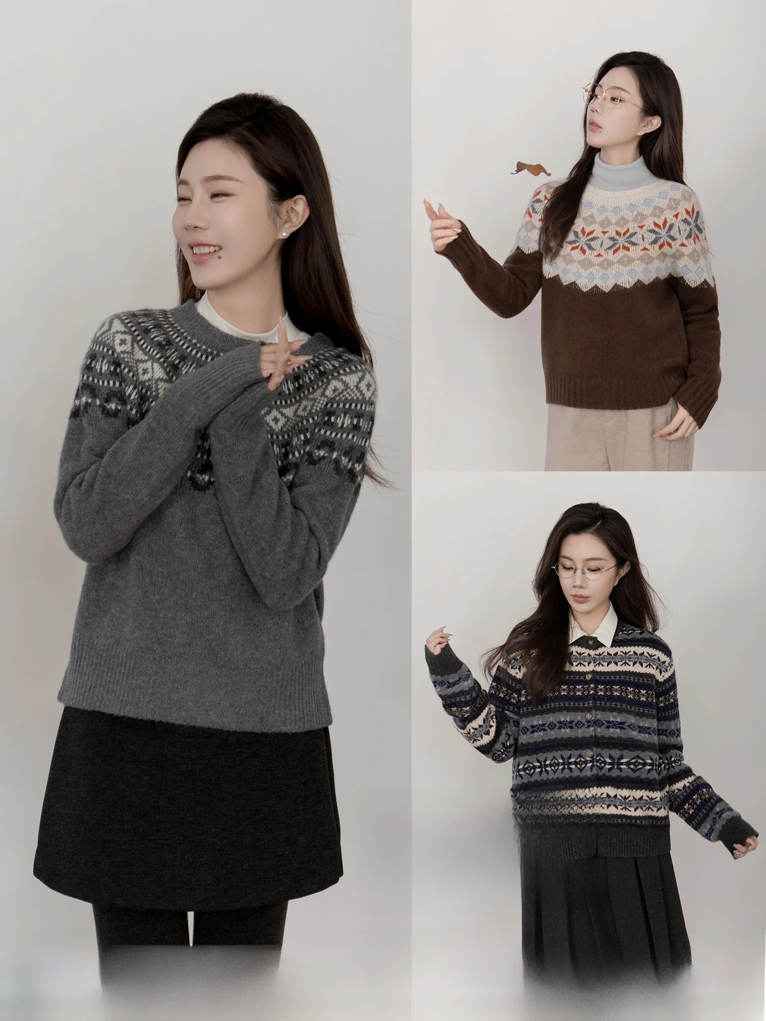 

Thiened Woolen Sweater Soft Camere Long Sve round Ne Warm Cozy Women's Knittedwear Pastel Colors Retro Sle Commute...
