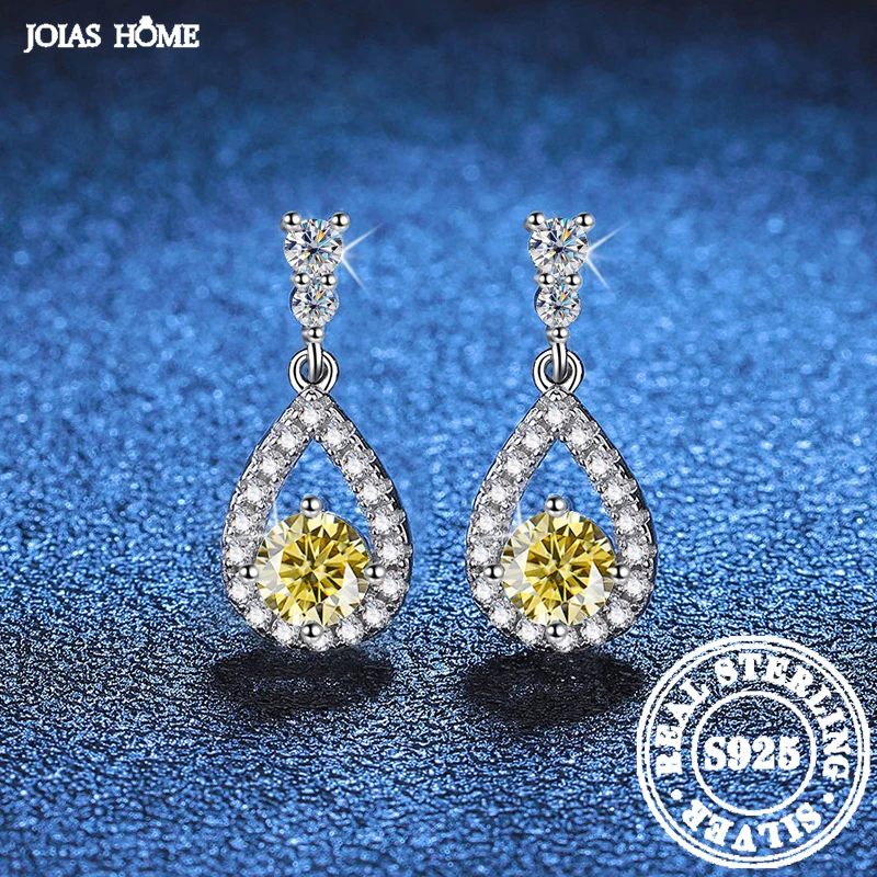 

JOIAS HOME Silver 925 0.5CT D-Color moissanite Gem Pendant Earrings, Fashionable And Elegant Valentine's Day Gift For Girlfriend