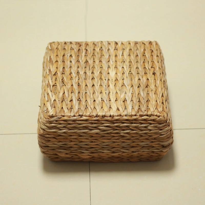 The product can be customized.Grass woven square seat stool creative footrest low stool small stool stool pier replacement