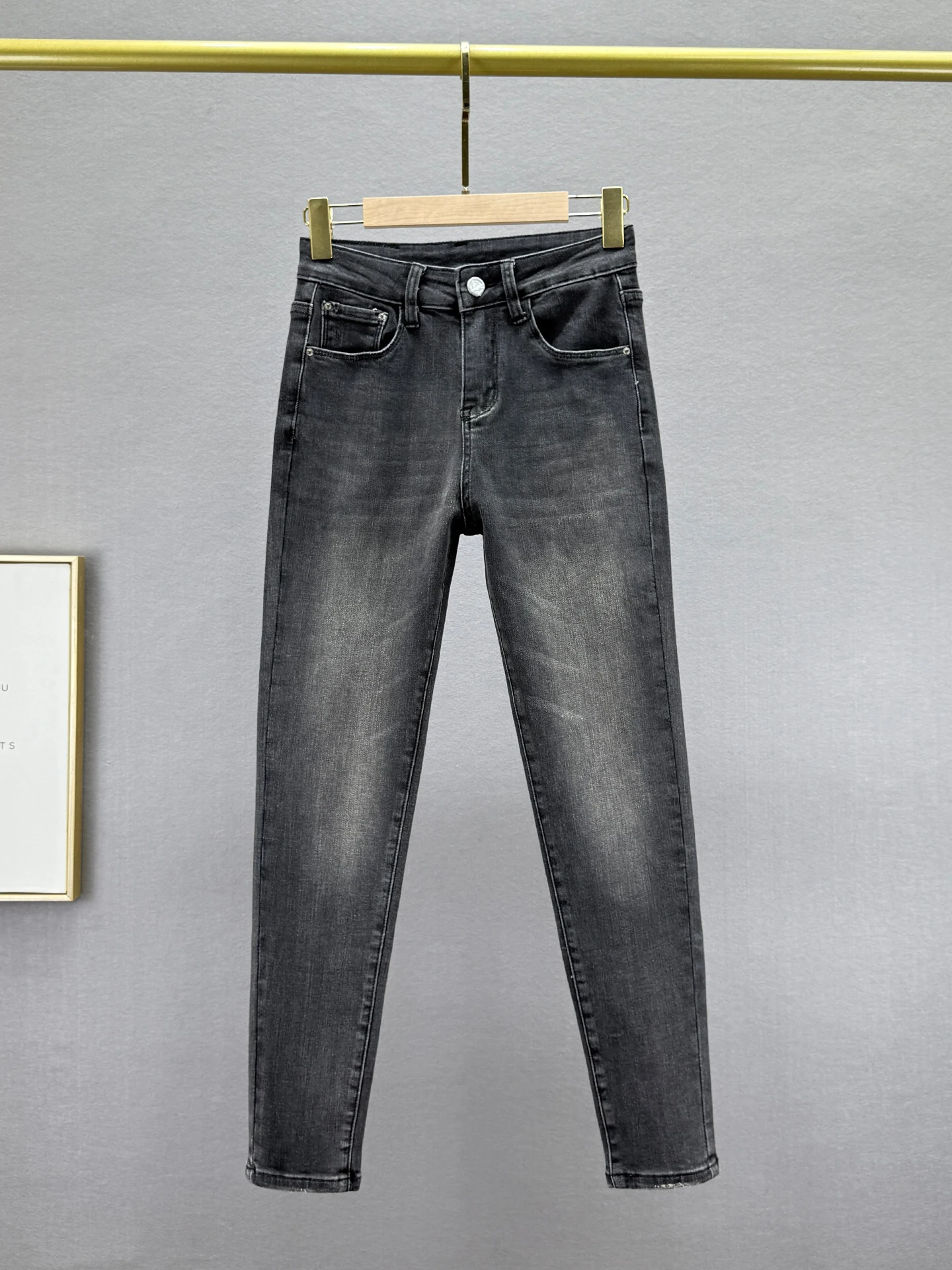 

High Waist Slim Fit Nine-Tenths Denim Jeans Women's Vintage Waed Cotton Stretch Bootcut Pencil Pants Autumn New Sle