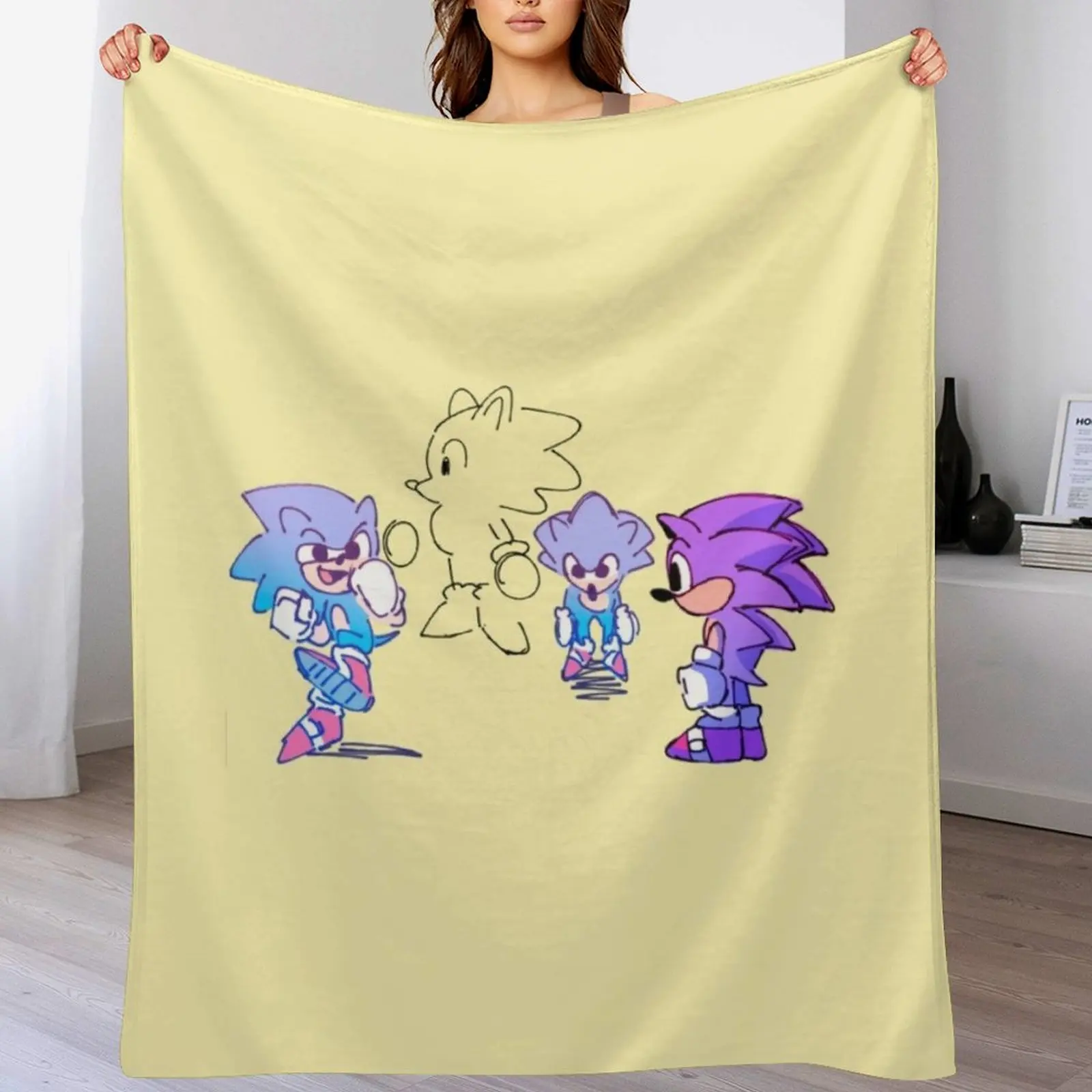 Cute Sonic Throw Blanket Soft Beds Travel Blankets