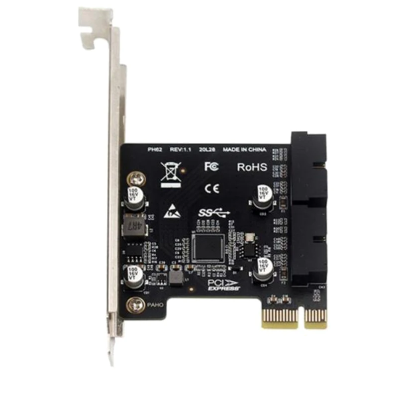 PH62 Desktop PCI-E To USB3.0 Expansion Card PCI-E Chassis Front Panel 19/20PIN Interface Cable