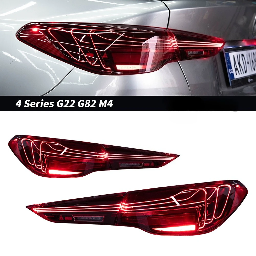 

Светодиодный динамический задний фонарь в сборе для BMW 4 серии G22 G23 G26 G82 M4 CSL 2020-2023 годов выпуска, стоп-сигнал, фонарь заднего хода