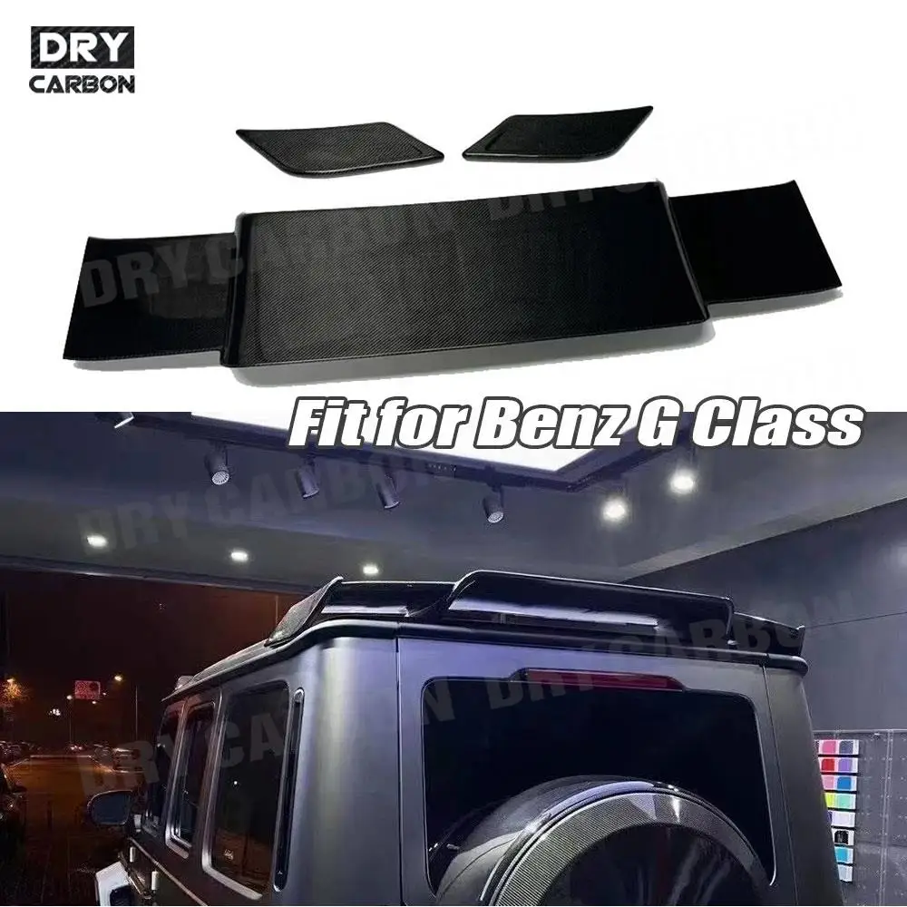 Forged Carbon Fiber Rear Roof Spoiler Car Window Upper Splitters Trim Lip For Mercedes-Benz G CLASS W463 G500 G550 G63 AMG