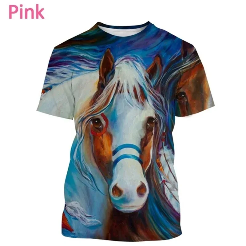 Newest Animal Horse 3D Print Graphic T Shirts For Men Women Casual Personality Streetwear Tee Tops Short Sleeve Oversized Tshirt