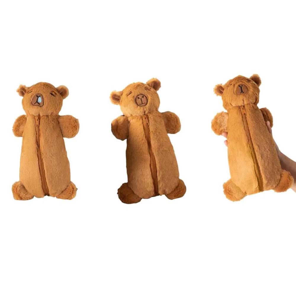 Large Capacity Capybara Plush Pen Bag Cartoon Animal Doll Capybara Capybara Doll Pencil Case Soft Stuffed Zipper