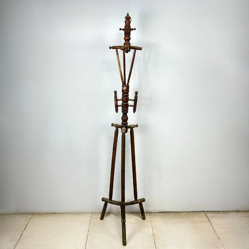 Old Objects Solid Wood Floor Hanger Old-fashioned Hanging Hanger Homestay Decoration Nostalgic Collection Floor Ornament