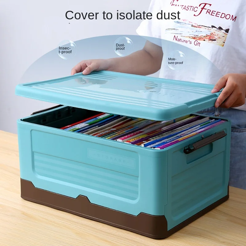 1pc Foldable Storage Box Wardrobe Storage Box Large Capacity For Toy Clothes Snacks Books Shoes Plastic Box For Car Household image 2