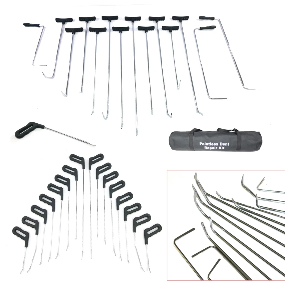 31PCS PDR King Tool Hook And Rod For Car Dent Repair Paintless Dent Removal 6
