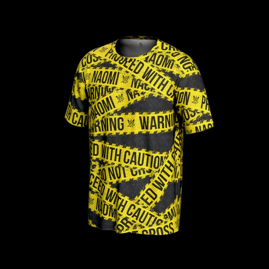 

Men's Black Naomi Caution Tape Graphic T-Shirt Is Simple Casual Loose Sweat Absorbing Breathable Suitable For Outdoor Sports