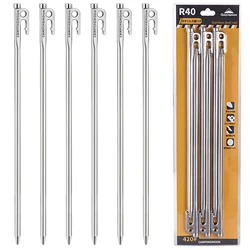 Heavy Duty Steel Tent Stakes Pegs with Hook and Hole Design for Outdoor Backpacking Camping Tent Canopy