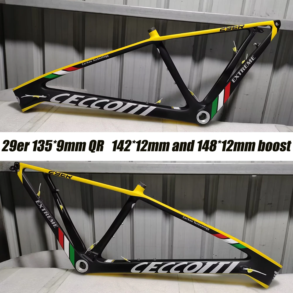 CECCOTTI-Mountain Bicycle Carbon Frame, 29er MTB Frame, High Quality, Factory Price Bike Frameset