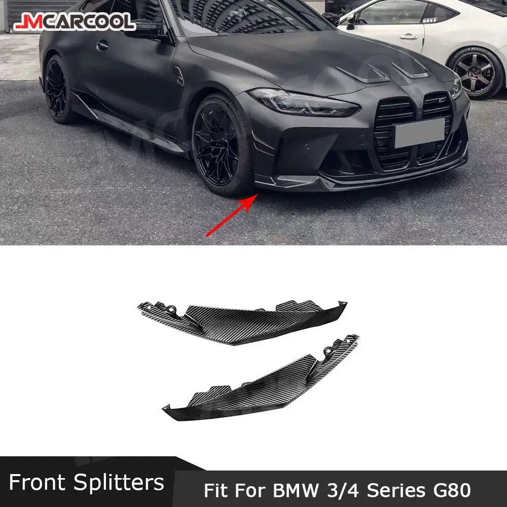 

Dry Carbon Fiber Car Front Bumper Lip Splitter Flaps Apron for BMW 3 4 Series G80 G82 G83 M3 M4 2021 UP MP Style