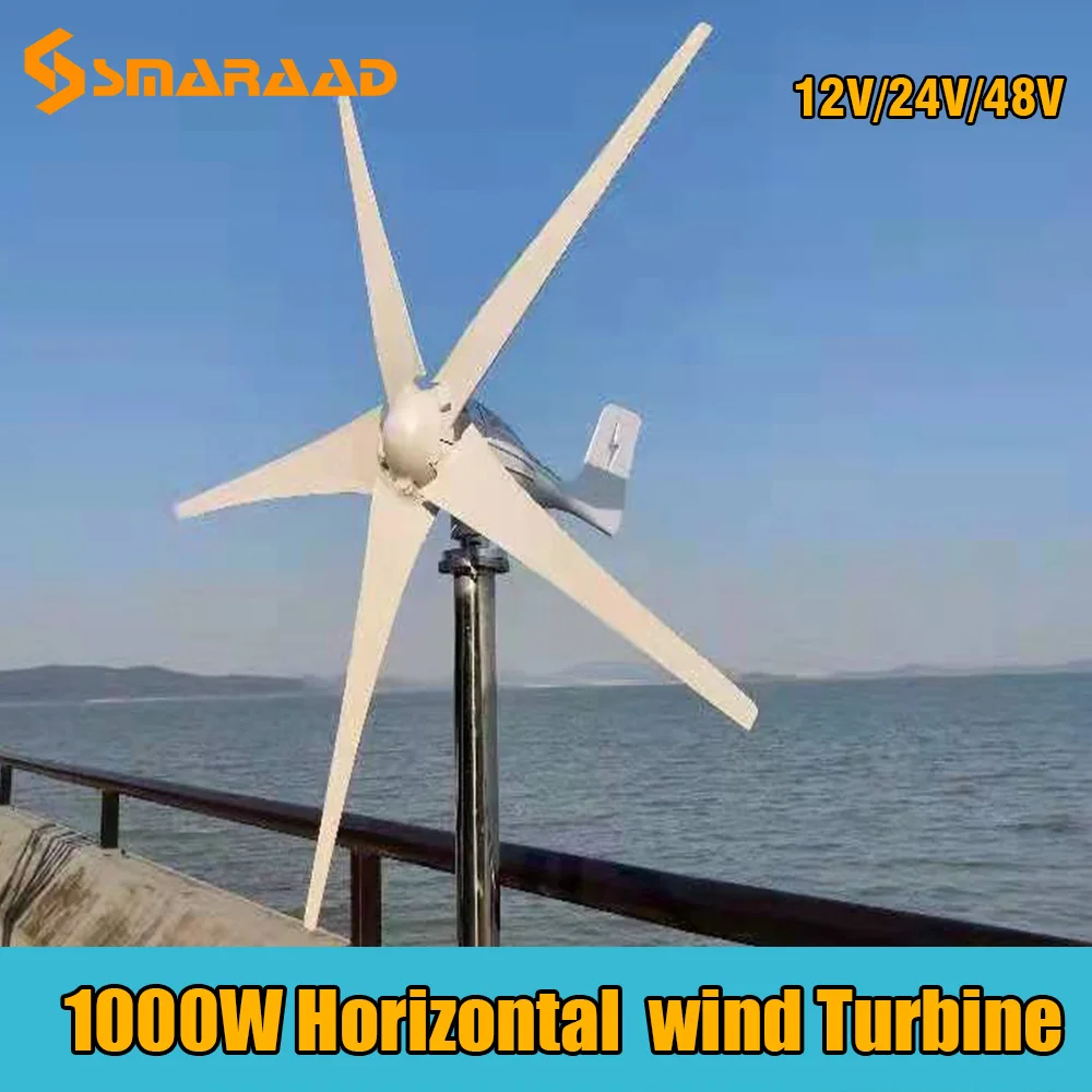 Free energy Polish Warehouse Delivered Wind Generator 1000W Small Windmill MPPT Controller Low Noise Household Street Lamp Small