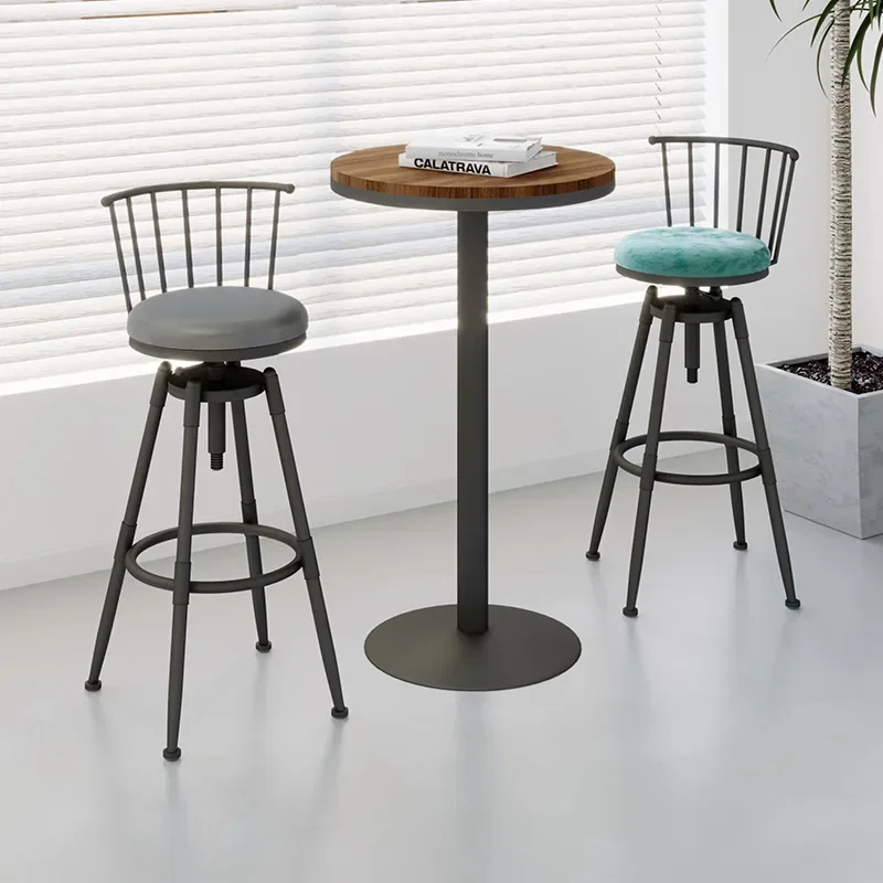 Chair Bar Home Garden Backrest Banks Kitchen Makeup Design High Sillas Para Comedor Beauty Salon Cafe Reception Modern Furniture