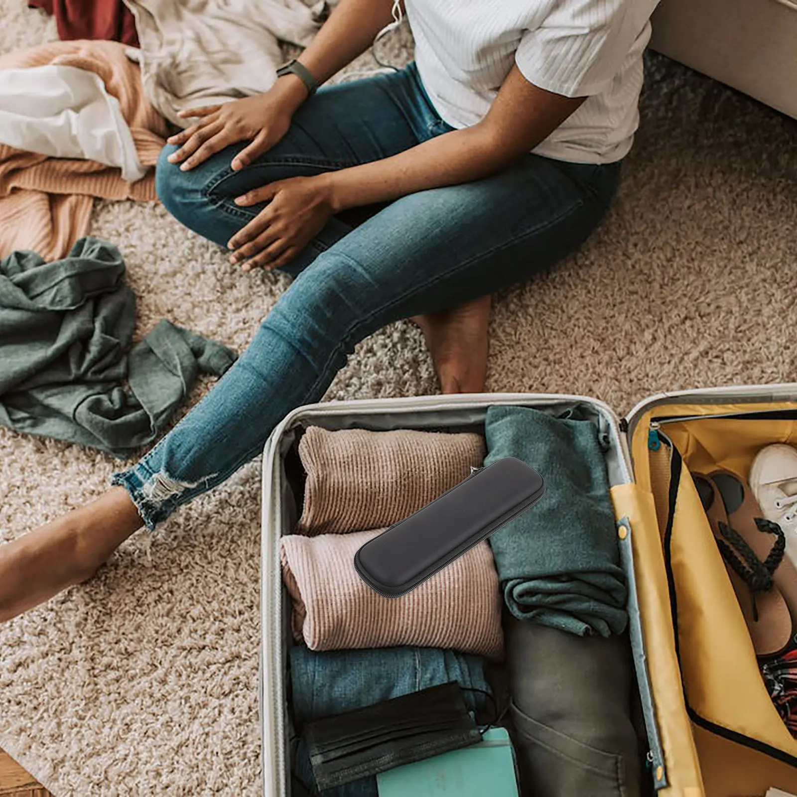 علبة كهربائية للسفر حامل فرشاة الأسنان مقاوم للغبار حجم السفر أدوات الزينة للنساء صندوق تخزين لملحقات فرشاة الأسنان #3