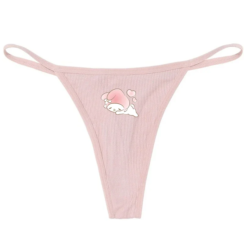 Kawaii My Melody Girls Sexy Thong Cinnamoroll Anime Ladies Cotton Thin Strap T-Back Underwear Comfortable Underpants Gift