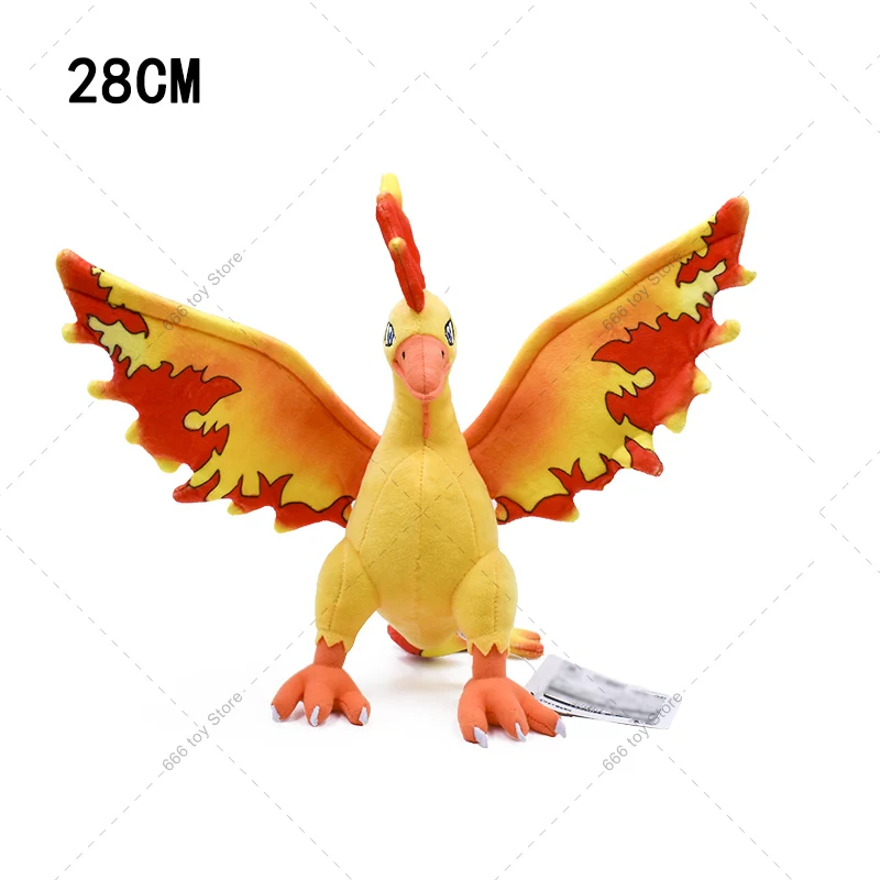 New Pokemon Plush Moltres Bird Cute Peluche Soft Stuffed Doll Pocket Monster Toys Gifts for Kids Birthday Christmas 28CM