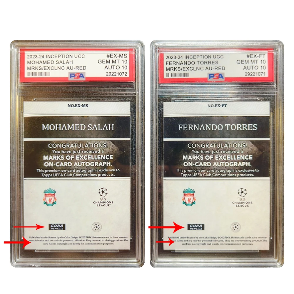 PANINI DIY homemade Mohamed Salah Fernando Torres 2023 Rated collectible card brick Football boy Christmas birthday gift