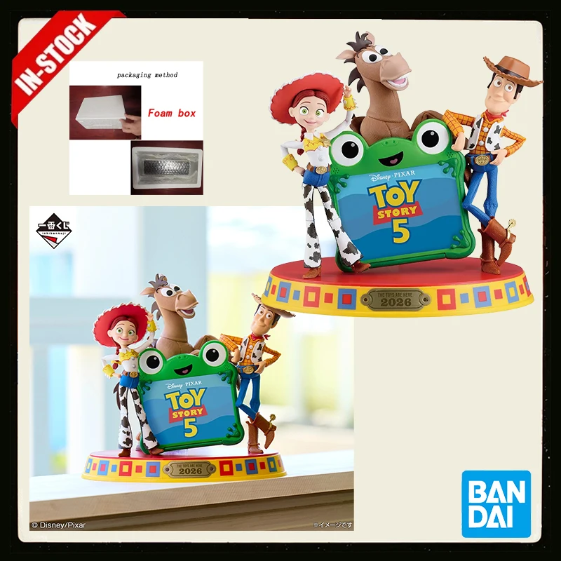 Original Bandai Ichiban Kuji Toy Story 5 Release Commemoration Prize A Woody Jessie Bullseye Set Statue Anime Figure Model Toy
