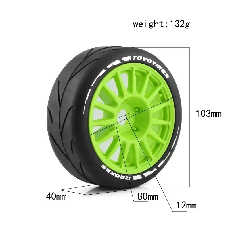 4pcs 103mm 1/8 RC Off-Road Buggy Rally Car Tires Wheel 17mm Hex for ARRMA Trxs Redcat Team Losi Kyosho VRX HPI WR8 HSP Hobao