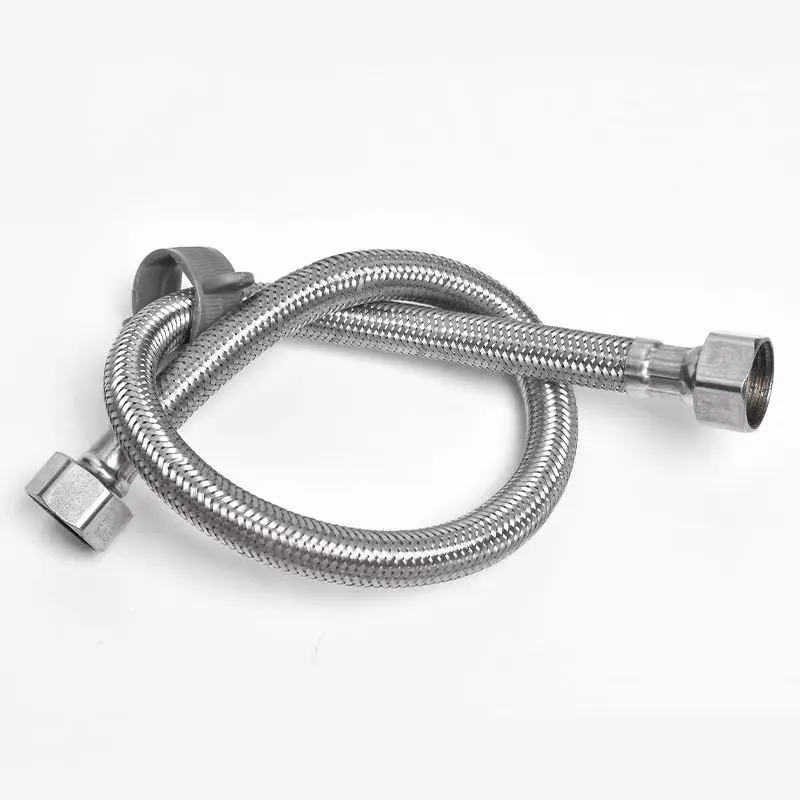 304 Stainless Steel Wire Toilet Woven 4-piece Basin Faucet Hose Shower Head Bathtub Heater Inlet Pipe Silver Black 1.2/1.5/2M