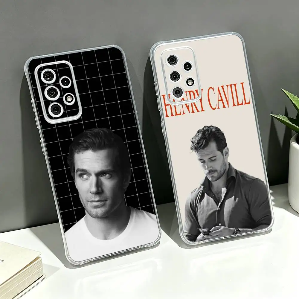 H-Henry Cavill Handsome Actor Cool Phone Case Transparent Silicone Soft For Samsung S30 S25+ S24 S23 S22 S21 Ultra Plus