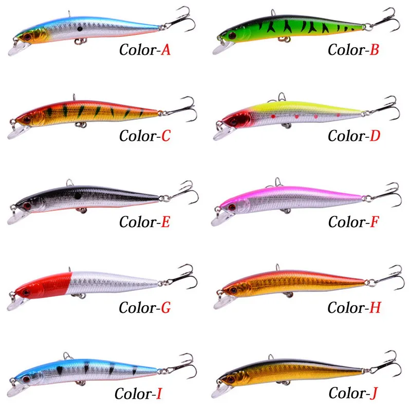 10 centimetri 8g Minnow Esca Dura esche da pesca Wobbler Isca Esche Artificiali Swimbait Plastica Crankbait 3D Occhi Richiamo Attrezzatura da pesca