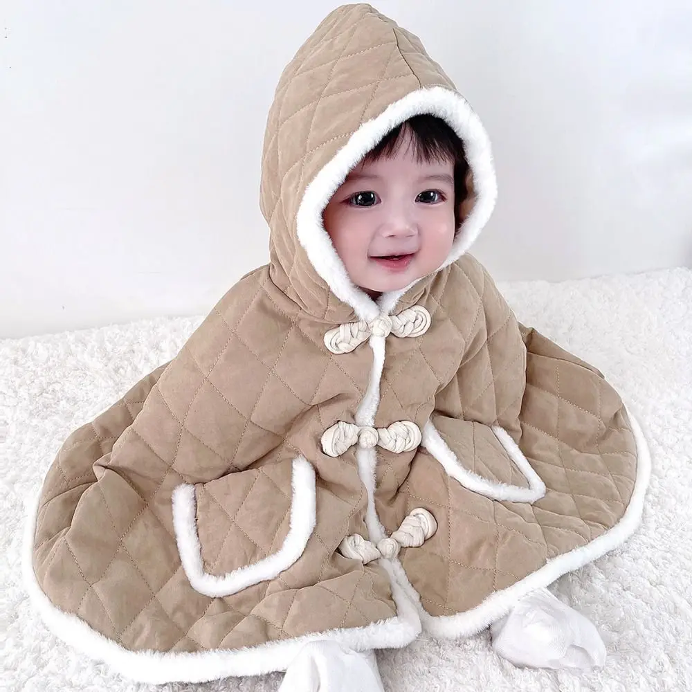 Windproof Keep Warm Thick Newborn Toddler Kid Hooded Cloak Baby Winter Cape Outdoor Poncho Hoodie Outwear