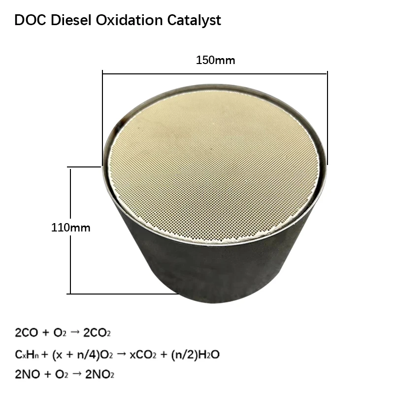 

150*110mm Diesel Catalyst DOC Diesel Oxidation Catalyst Diesel Oxidation Catalyst 400cspi Honeycomb Ceramic Catalytic Inner Core