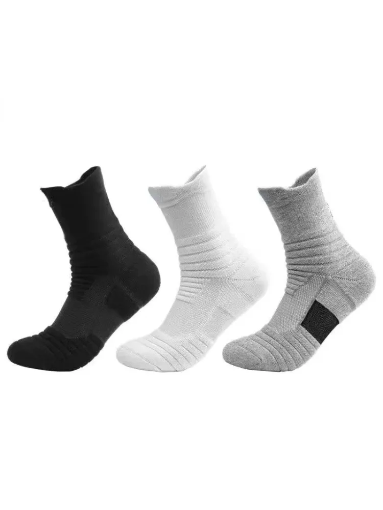 AliExpress yjwfyss 1/3/6 Pairs Men's Compression Socks Breathable Basketball Sports Cycling Sock Moisture Wicking High Elastic Tube Socks Men
