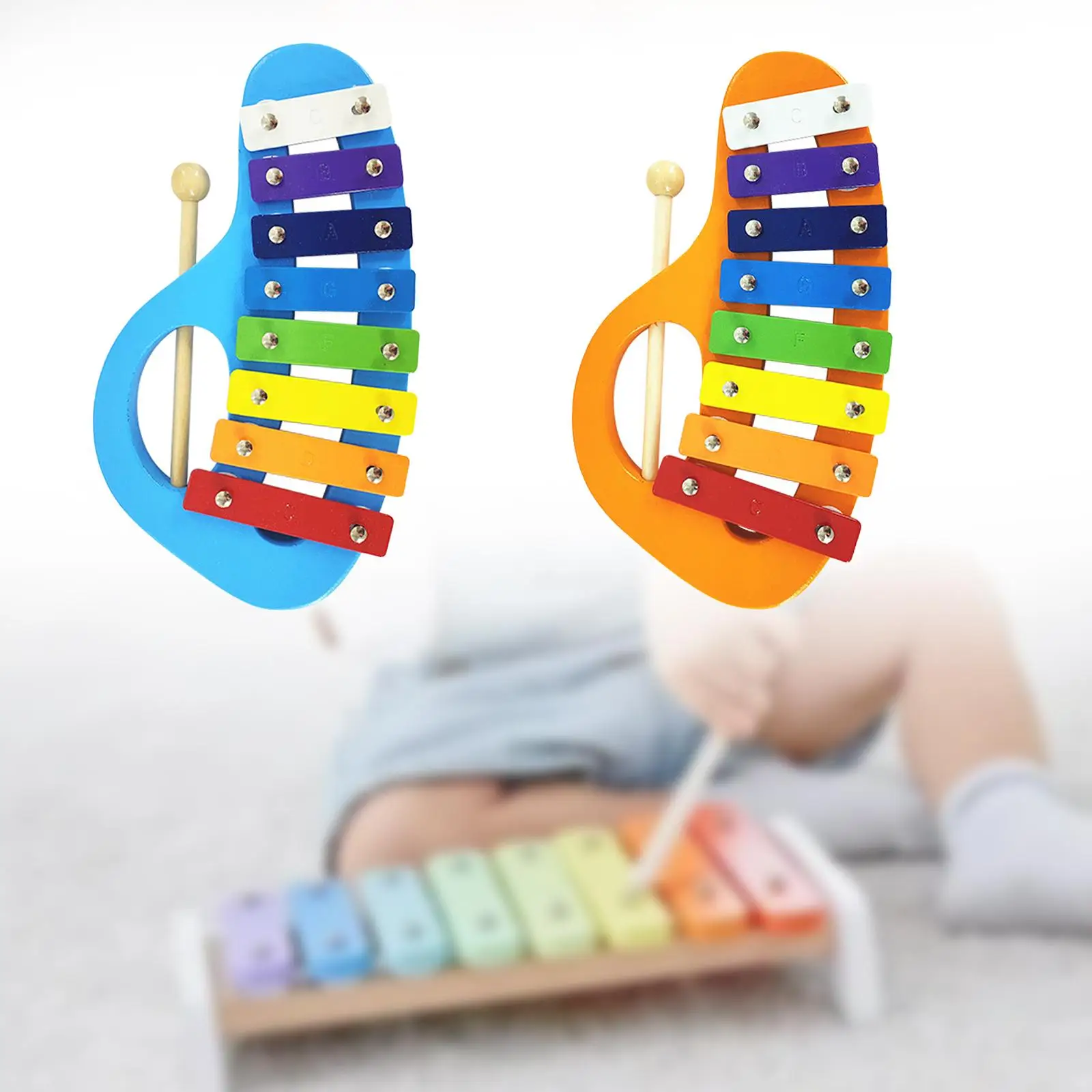 8 Note Xylophone Kids Wood Xylophone Professional Montessori Toy Musical Instrument Rainbow Wood Glockenspiel for Girls Boys