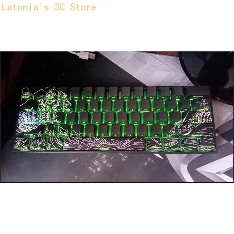 Fynmi Ukiyo e Artistic Keycaps PBT Material 127Key Cherries Profile Transparents Side Gravur für ANSI ISOs Mechanical X3UB – Detail 9
