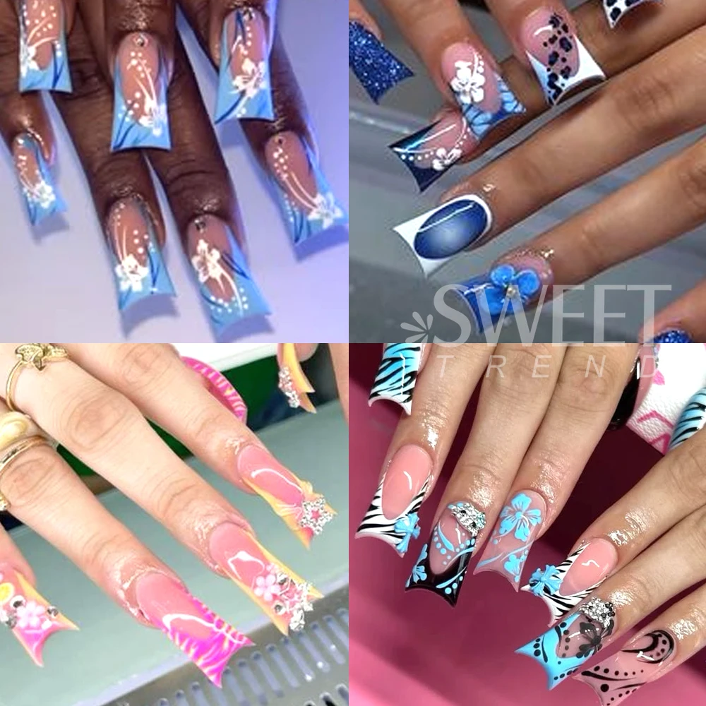 120 pz/scatola NUOVA Forma di Anatra Doppia Forme Forme di Estensione Del Chiodo Falso Consigli Costruzione Rapida Sistema di Unghie In Gel Copertura Completa Top Stampo Strumento