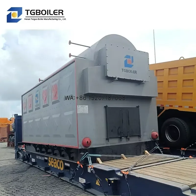 Wmwmnu for 1t 2t 3t 4t Industrial Horizontal Low Pressure Biomass Wood Coal Solid Fuel Fired Moving Chain Grate Steam Boiler