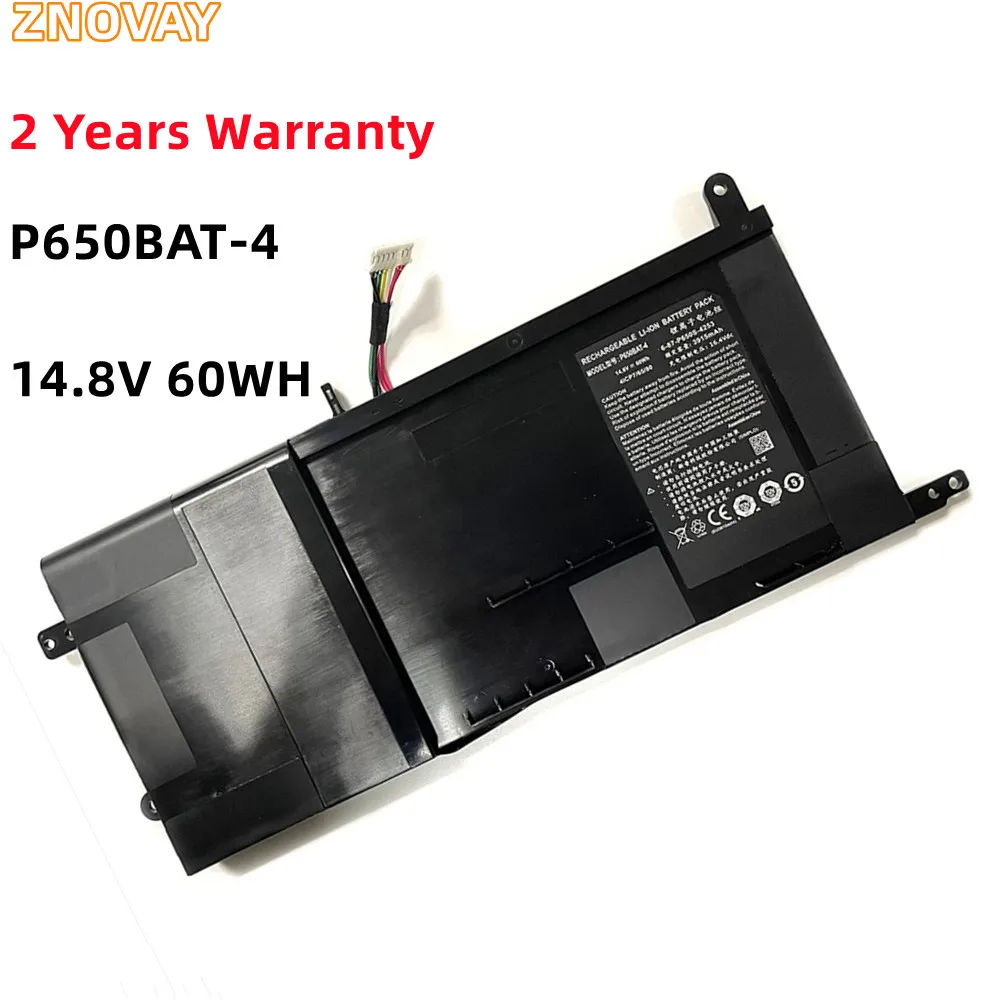 ZNOVAY P650BAT-4 Laptop Battery For Clevo P650 P651 P655 P671 RA P670-RG SAGER NP8650 NP8651 NP8652 6-87-P650S-4U311 14.4V 60Wh