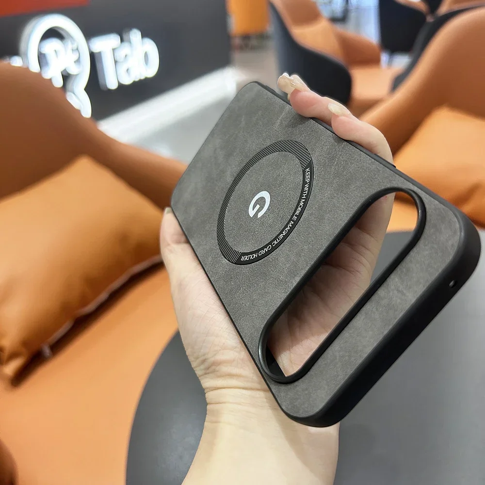 Magnetic Sheepskin Leather Case For Google Pixel 9 Pro XL For Magsafe Wireless Charging Soft PU Protective Cover