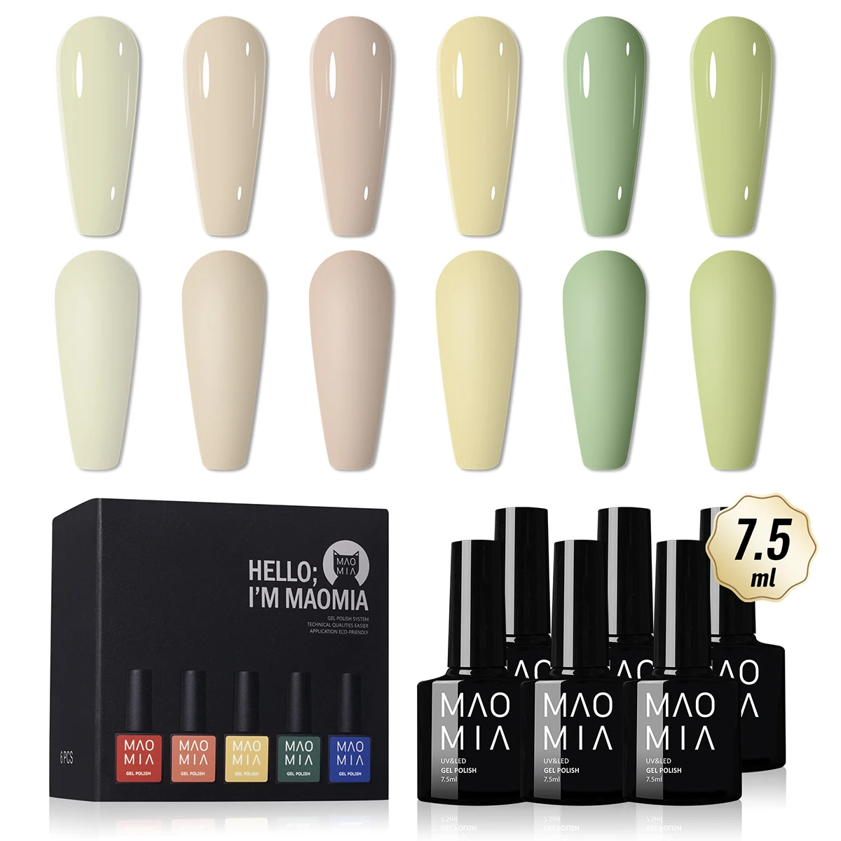 Kit smalto per unghie in Gel 6 colori smalto per unghie con Glitter semipermanente smalto per unghie a lunga durata Top Coat Nail Art decorazione fai da te