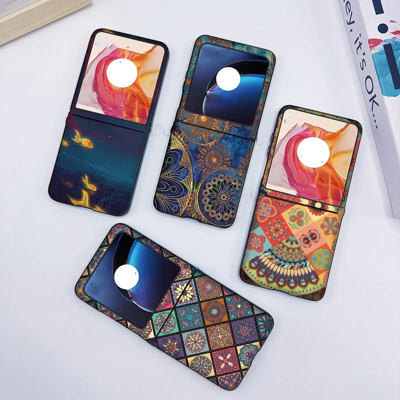 

Case For Infinix Zero Flip Tecno Phantom V Flip 2 Customized Patterned Gear PU Leather Shockproof Hard Mobile Phone Case Cover