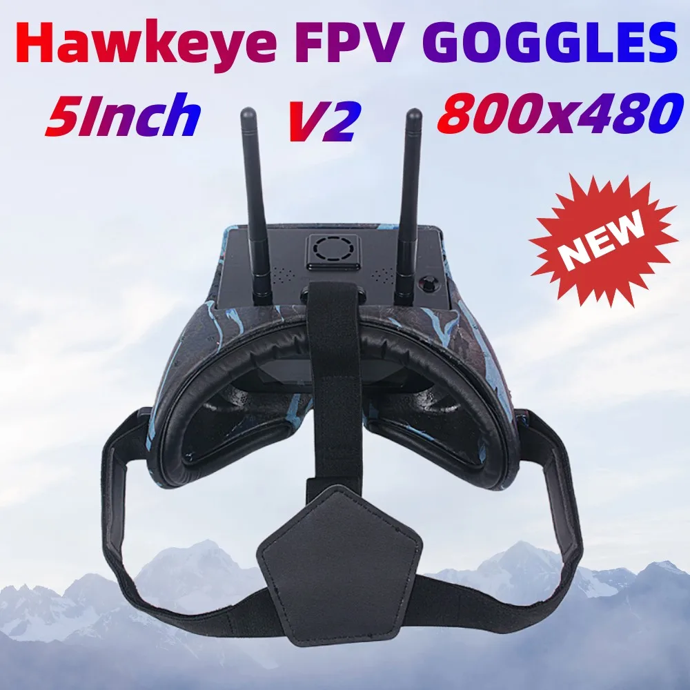 

Hawkeye FPV GOGGLES V2 DVR 5Inch 800x480 5.8G 48CH Dual Receiver Foldable Detachable FPV Goggles For Shortsighted RC Drone